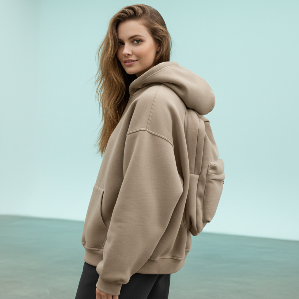 السويت شيرت الجديد  بالكابيشون و شكارة مدموجة فالظهر 🔥